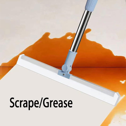 3 in 1 Magic Broom Silicon Floor Wiper Heavy Duty, Durable & Efficient Floor Cleaning Tool Stainless Steel Extendable Handle Bathroom and Kitchen Squeegee Wiper