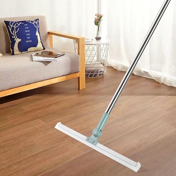 3 in 1 Magic Broom Silicon Floor Wiper Heavy Duty, Durable & Efficient Floor Cleaning Tool Stainless Steel Extendable Handle Bathroom and Kitchen Squeegee Wiper
