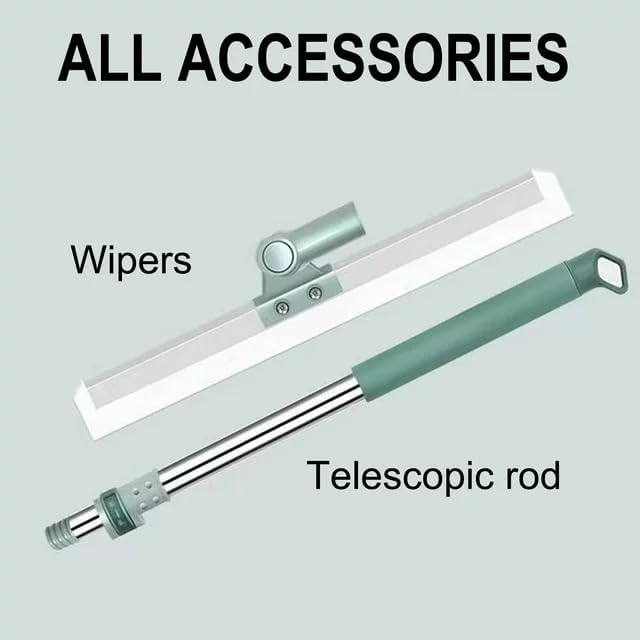 3 in 1 Magic Broom Silicon Floor Wiper Heavy Duty, Durable & Efficient Floor Cleaning Tool Stainless Steel Extendable Handle Bathroom and Kitchen Squeegee Wiper