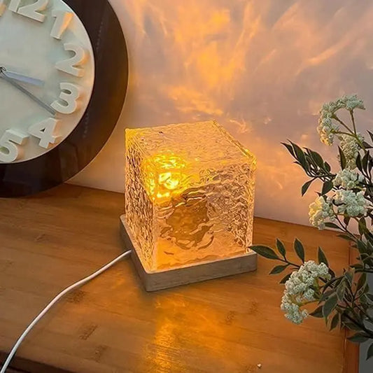 Wave Lamp, Wave Light Cube, Aurora Glow Lamp Crystal Night Light, Romantic Lamp for Room Decor, LED Wave Lights, Room Decor for Kids