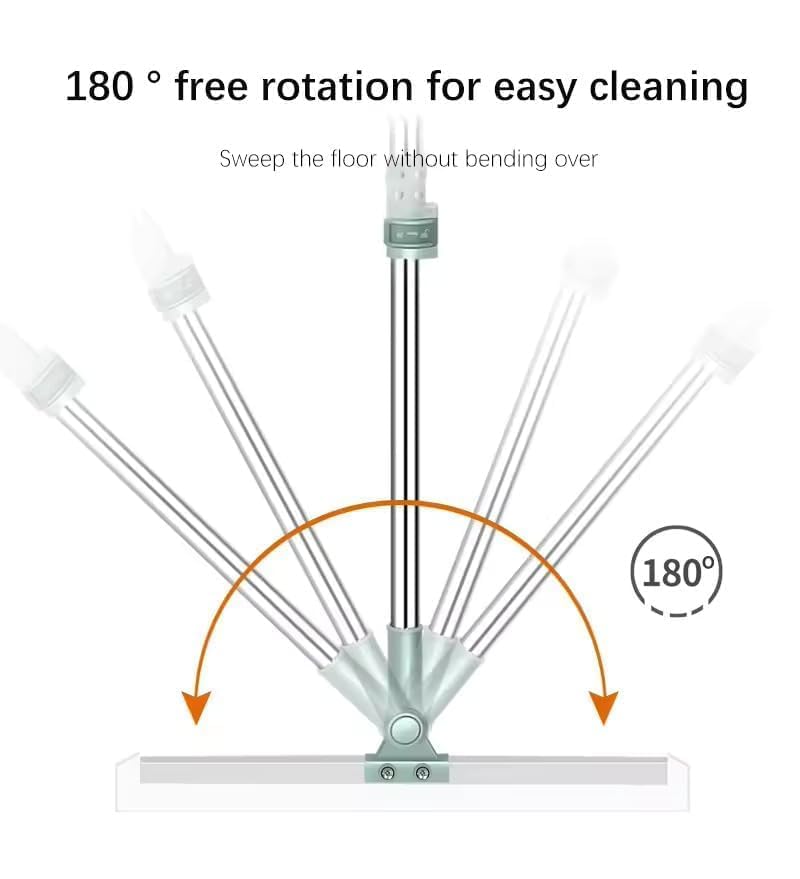 3 in 1 Magic Broom Silicon Floor Wiper Heavy Duty, Durable & Efficient Floor Cleaning Tool Stainless Steel Extendable Handle Bathroom and Kitchen Squeegee Wiper