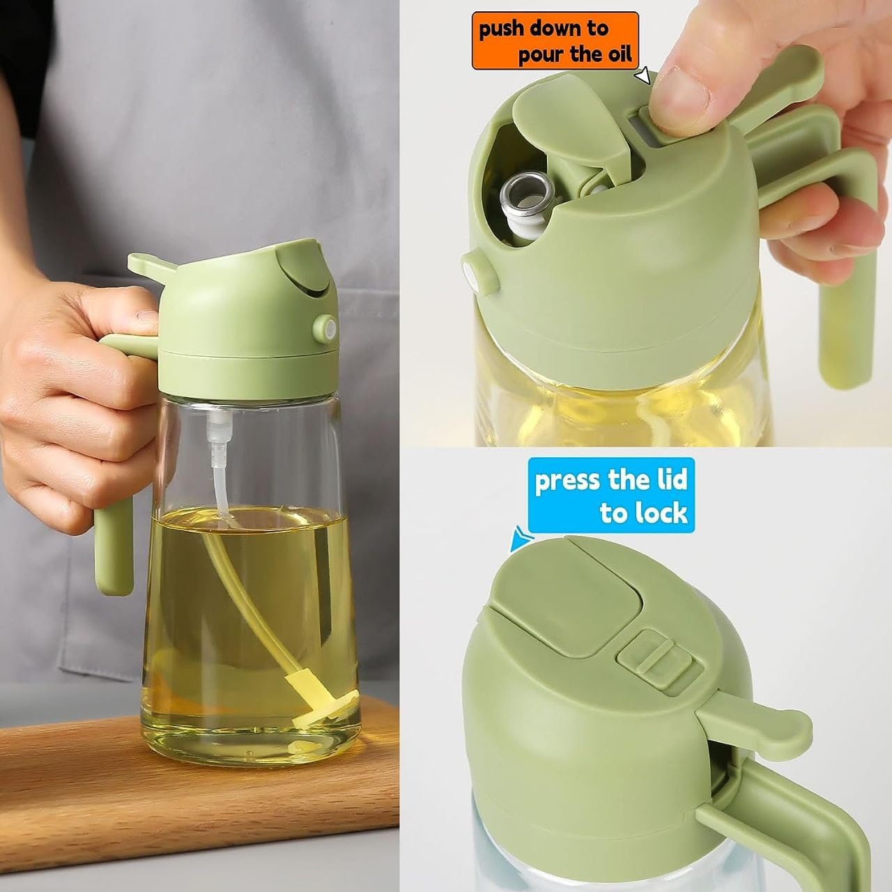 Vamor Oil Dispenser & Mist Spray Bottle, Cooking/Baking Tool & Accessories, Leakproof Seasoning Bottle, Cooking Oil Container 500ml Multicolor(Pack of 1)