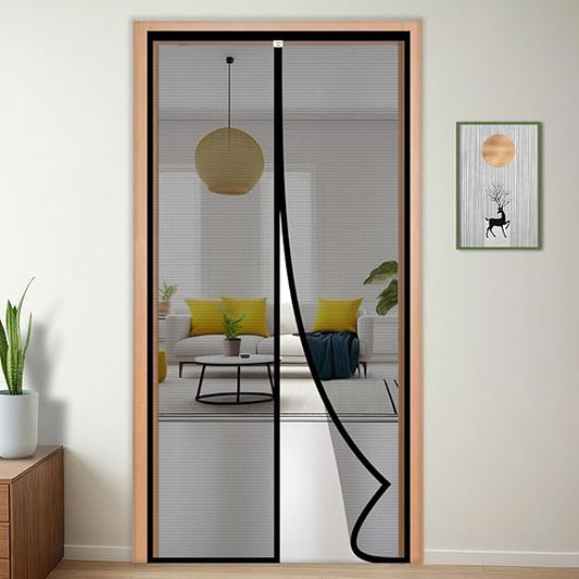 Polyester Magnetic Mosquito Net for Door | Mosquito Curtain for All Door Types & Sizes | Auto-Closing Insect Screen to Keep Mosquito Out